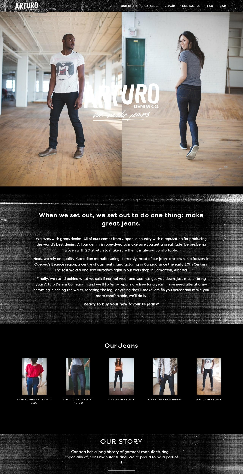 arturodenimco.com shopify website screenshot