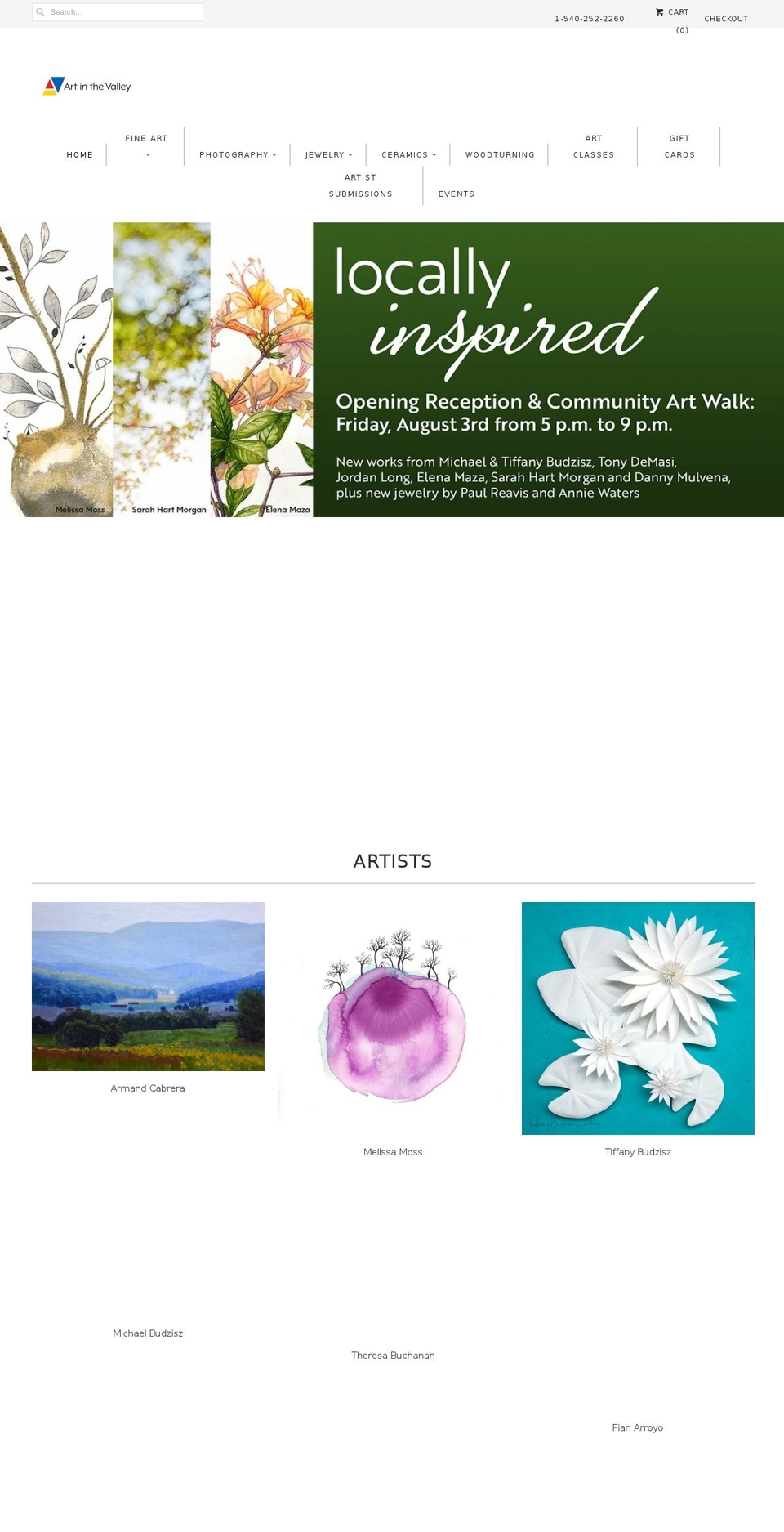 artvalleyva.com shopify website screenshot