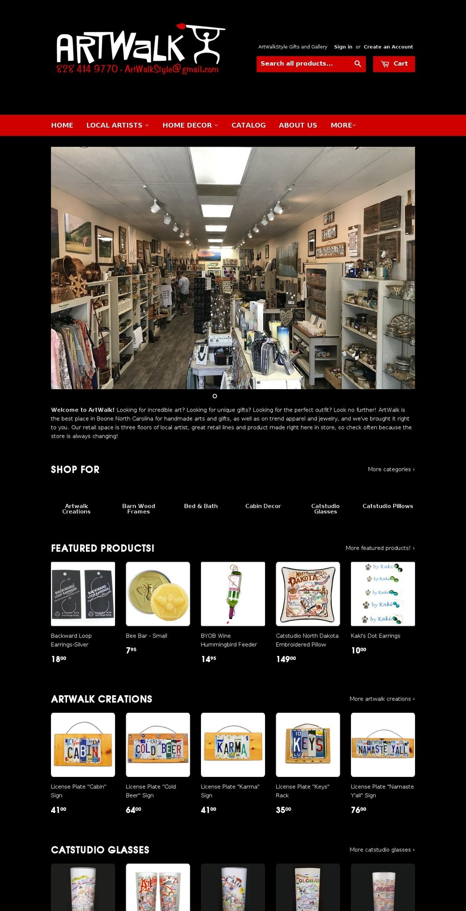artwalkboone.com shopify website screenshot