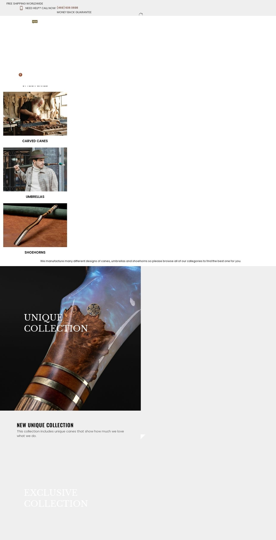 artwalkingsticks.com shopify website screenshot