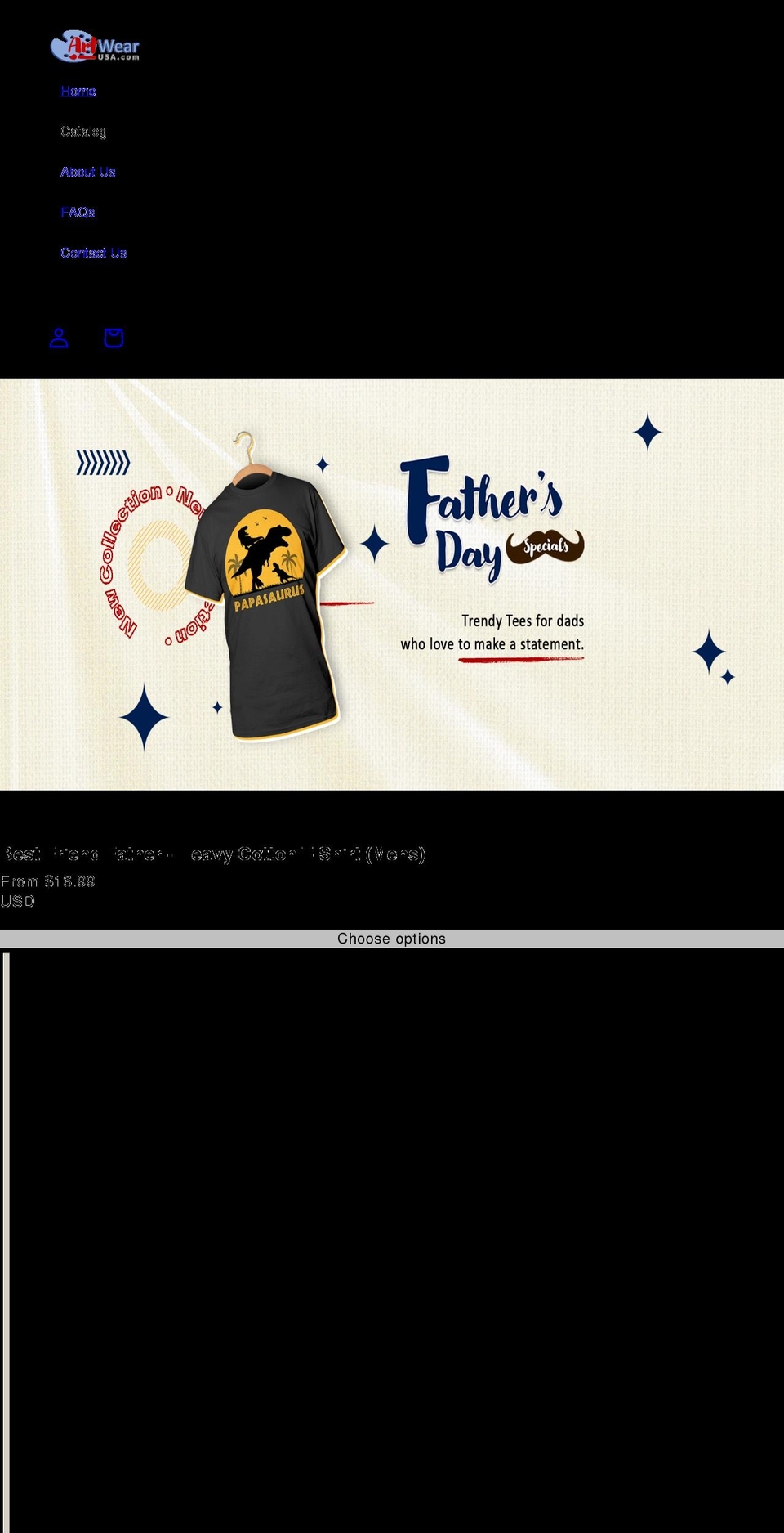 artwearusa.com shopify website screenshot