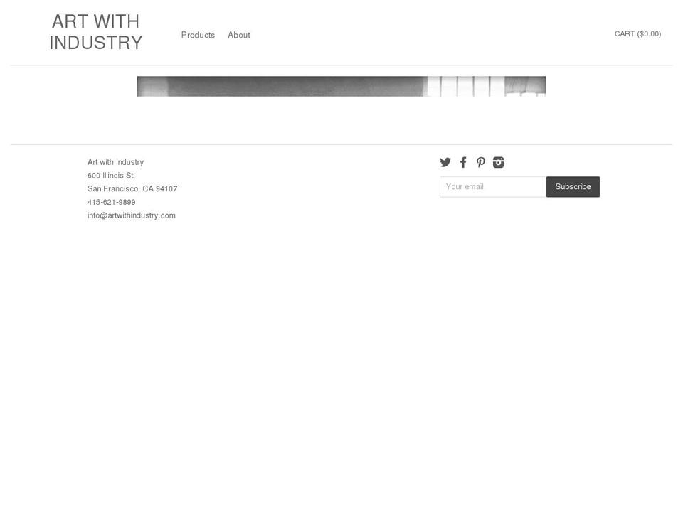 artwithindustry.com shopify website screenshot