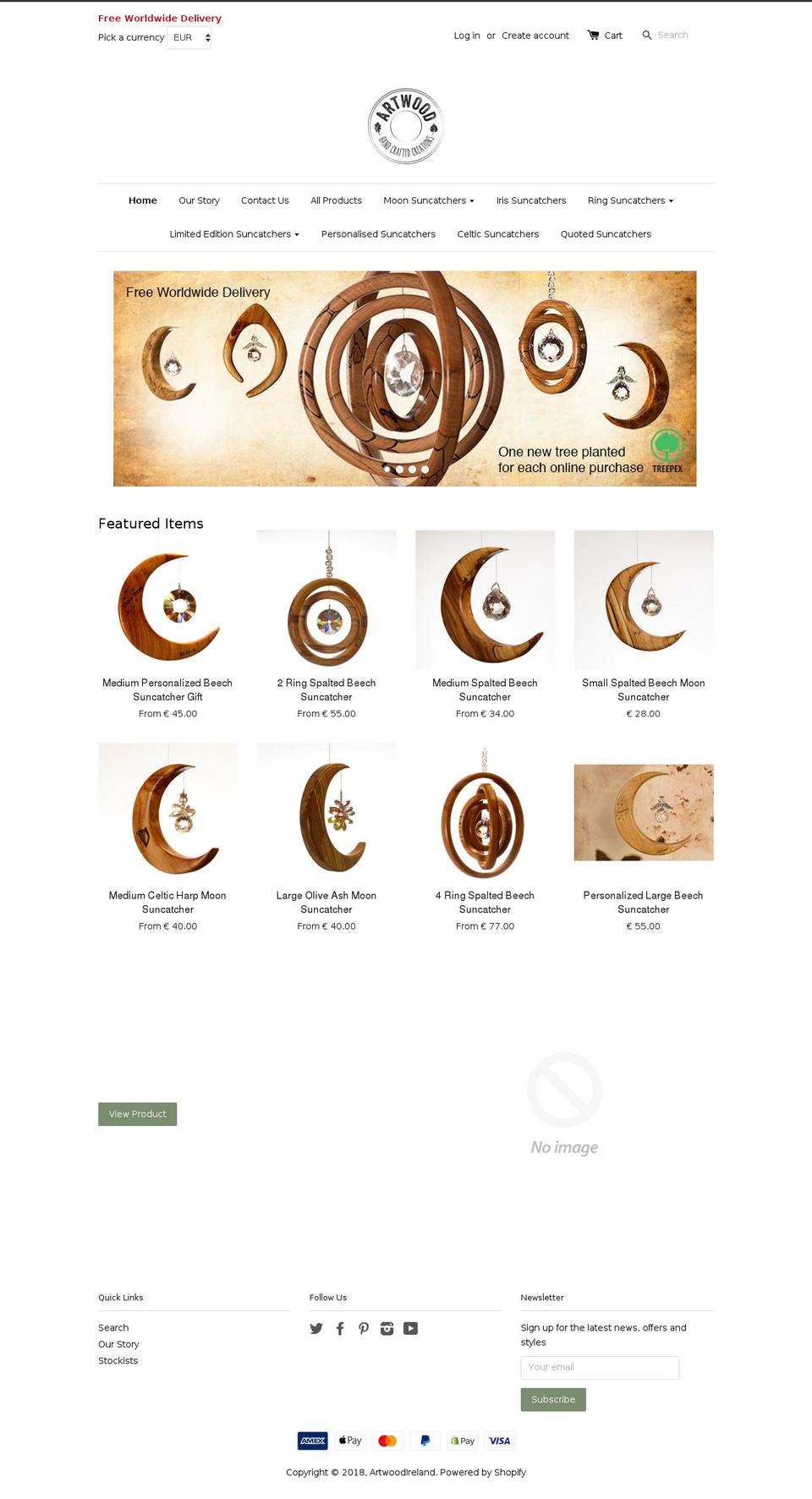 artwood.ie shopify website screenshot