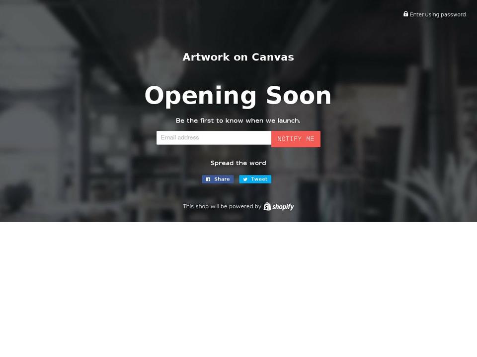 artworkoncanvas.com — Shopify storefront screenshot