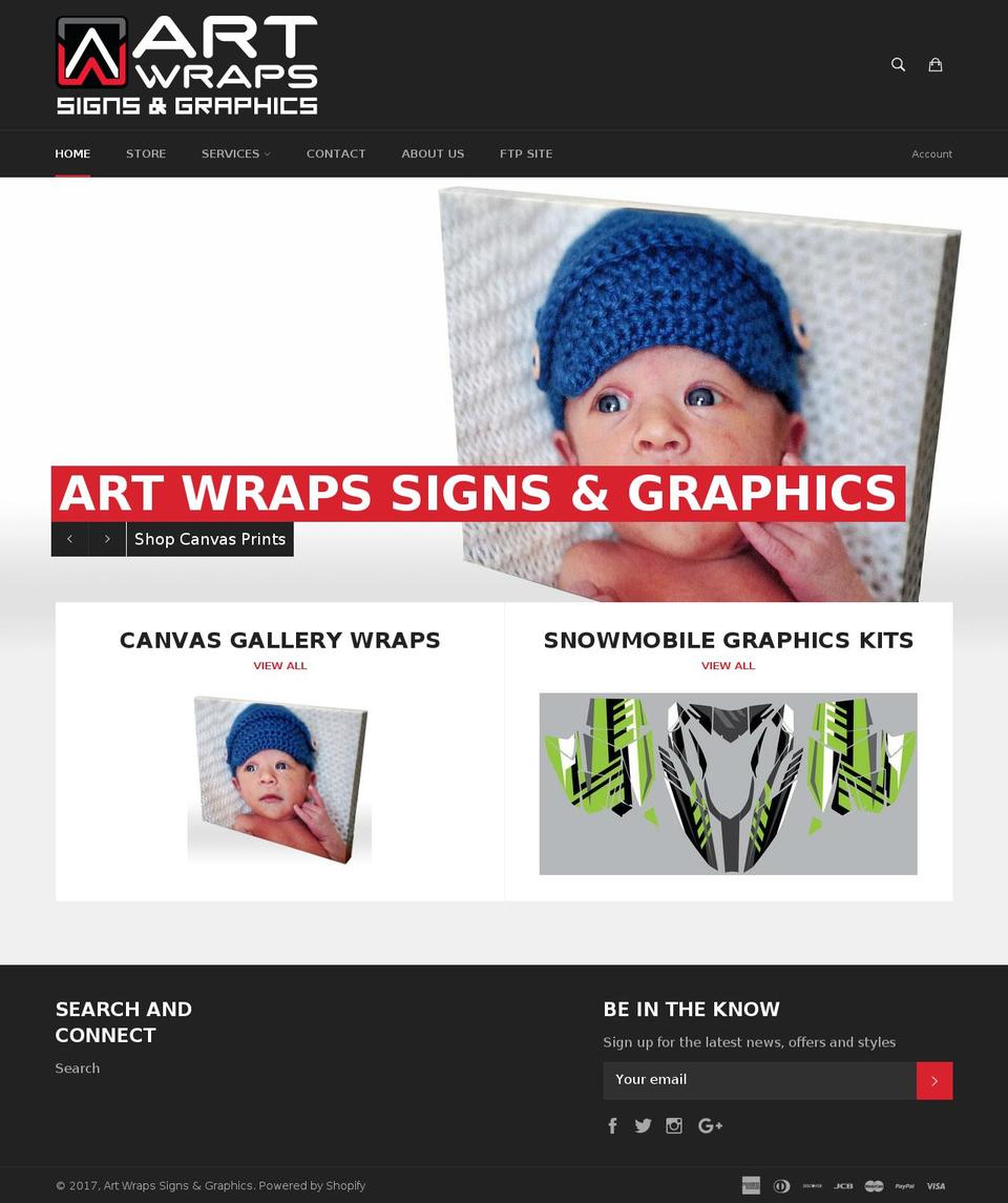 artwrapsdesign.com shopify website screenshot