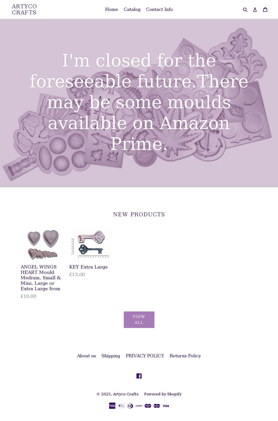 artycocrafts.com — Shopify storefront screenshot