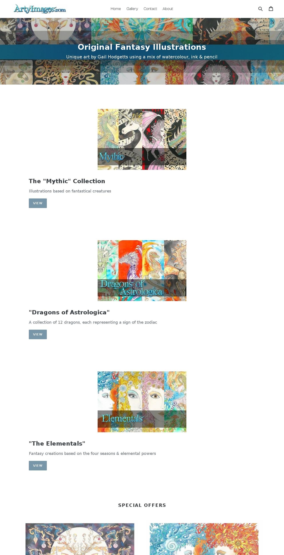 artyimages.com — Shopify storefront screenshot