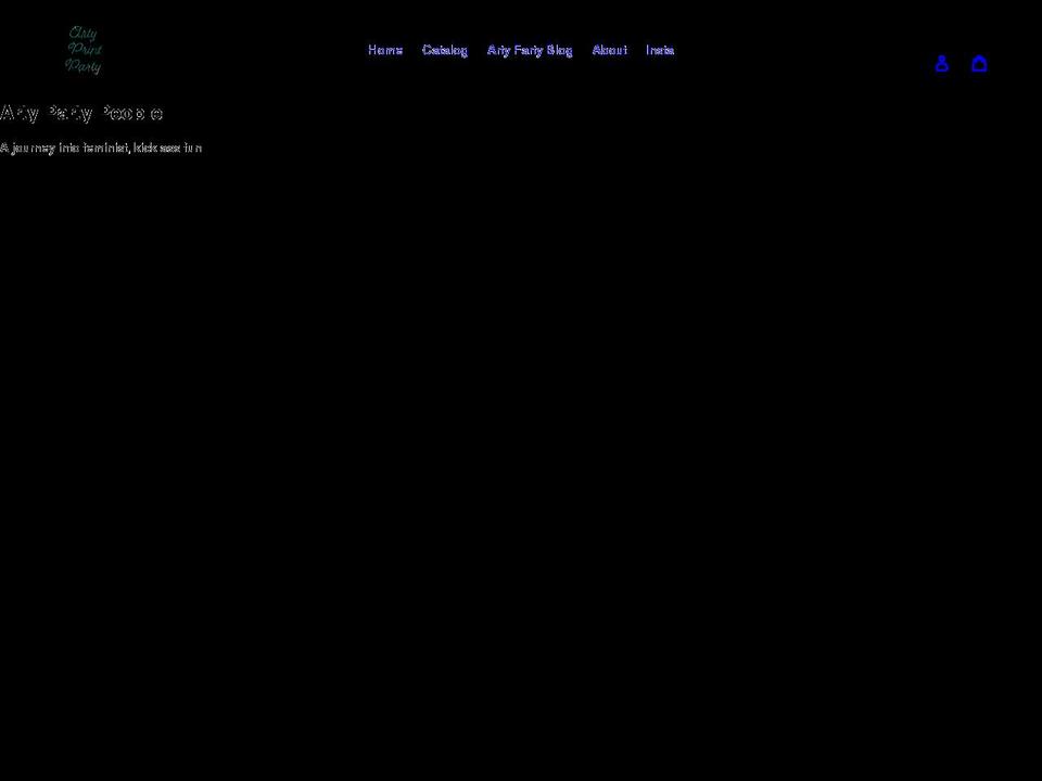 artyprintparty.com shopify website screenshot