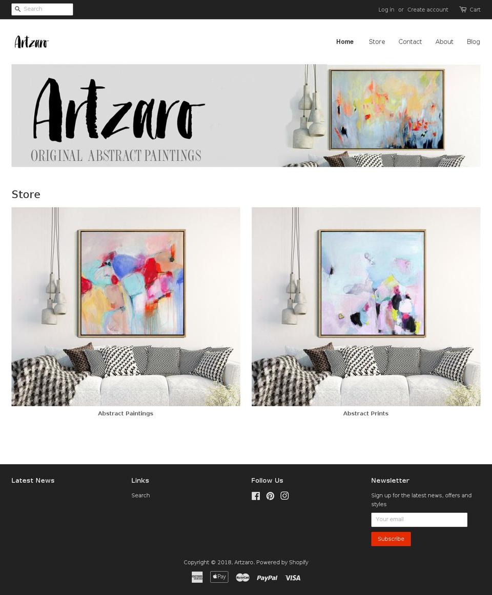 artzaro.com shopify website screenshot