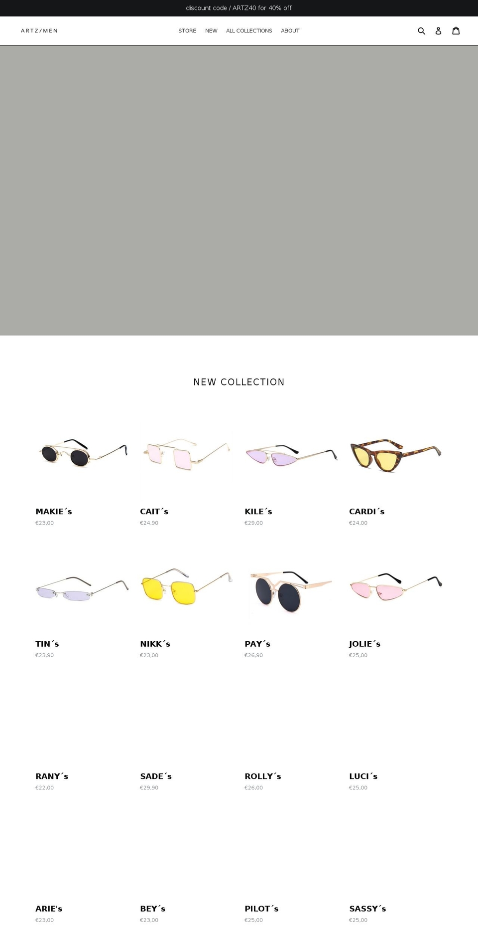 artzmen.com — Shopify storefront screenshot