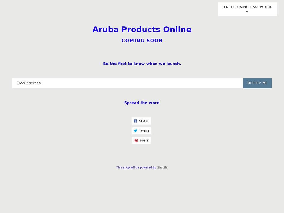 arubaproductsonline.com — Shopify storefront screenshot