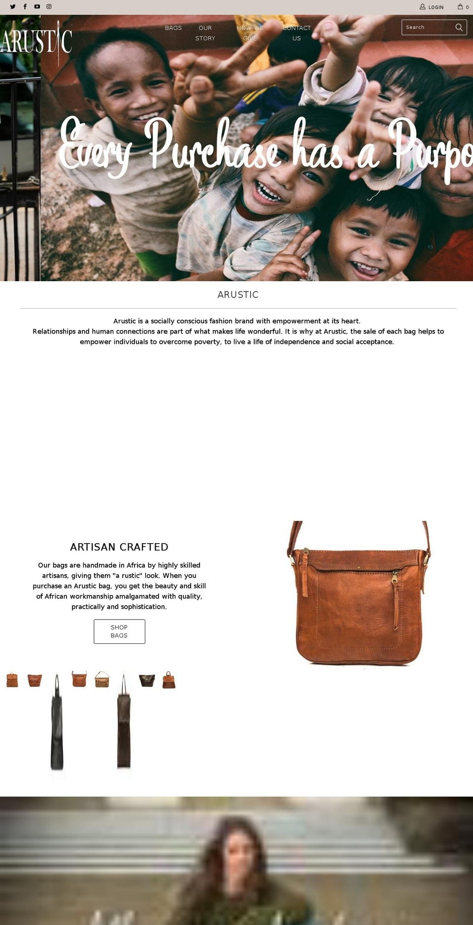arustic.com — Shopify storefront screenshot