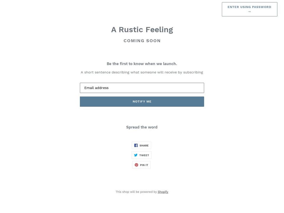 arusticfeelingllc.com — Shopify storefront screenshot