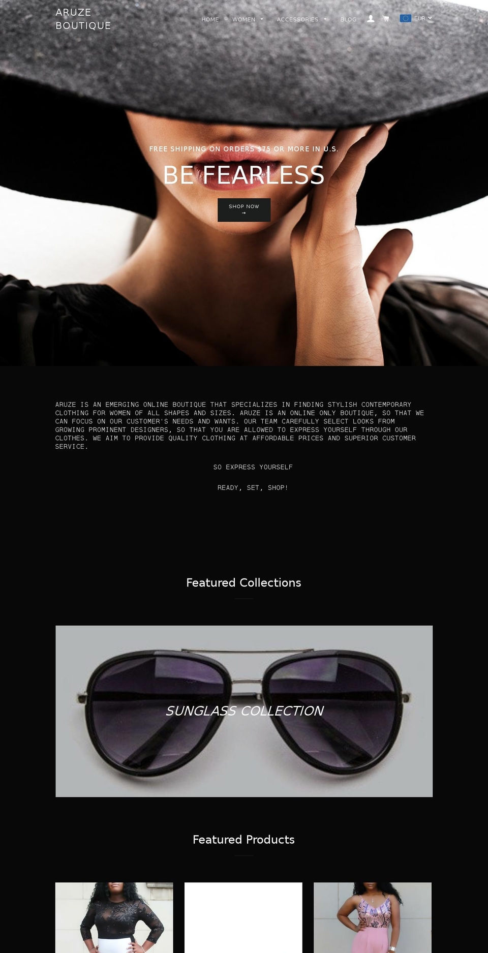 aruzeonline.com shopify website screenshot