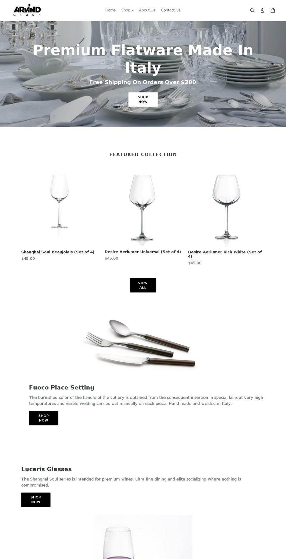 arvindgroup.com — Shopify storefront screenshot