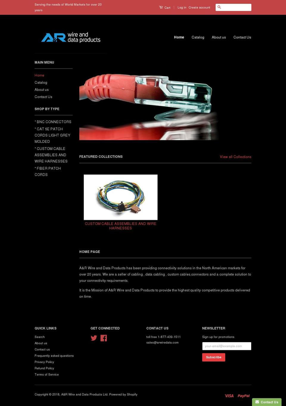 arwiredata.com — Shopify storefront screenshot