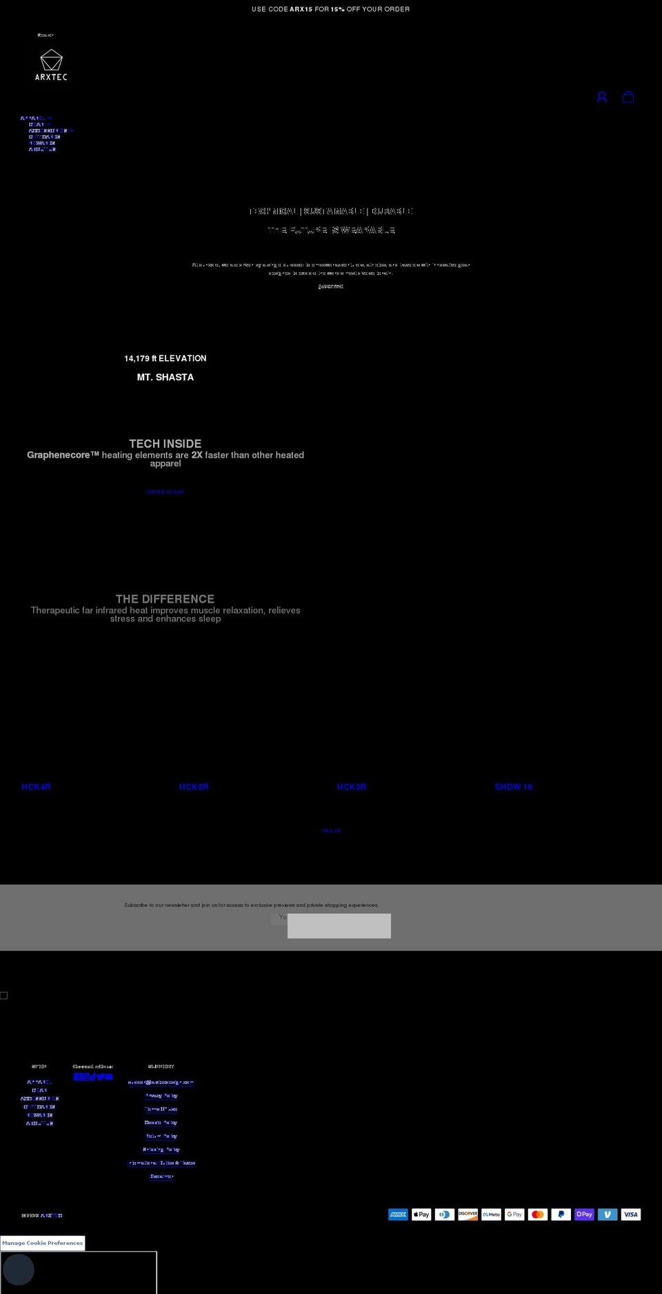 arxtecdesign.com shopify website screenshot