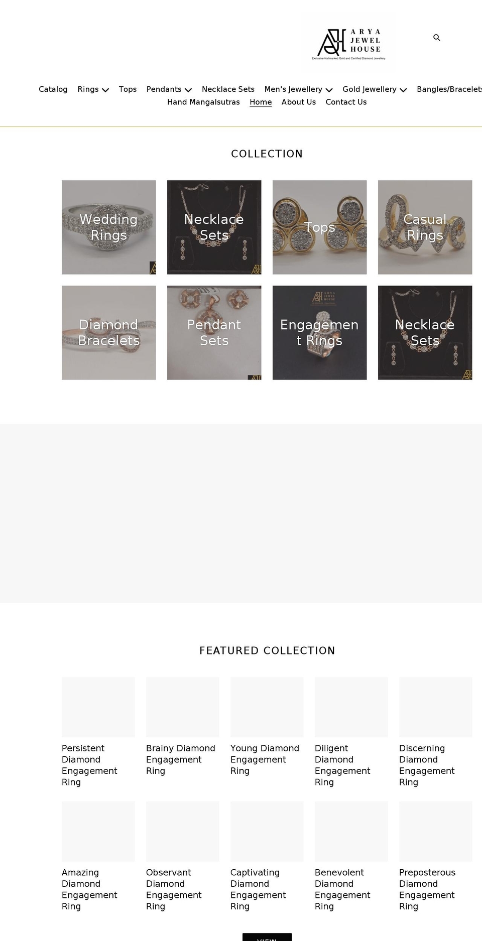 aryajewelhouse.in shopify website screenshot