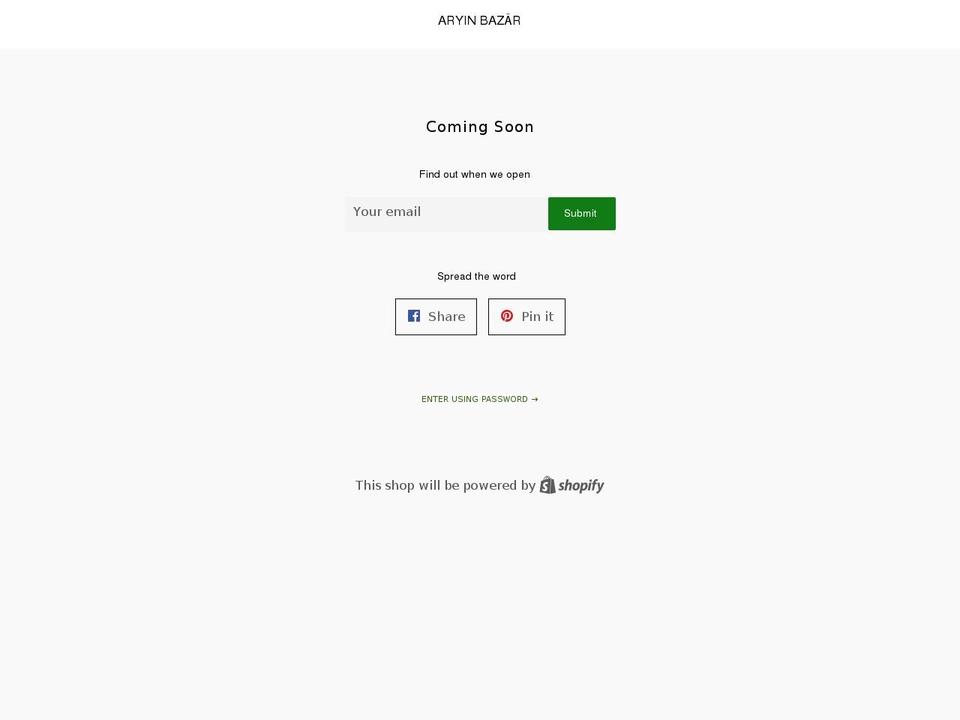 aryinbazar.com — Shopify storefront screenshot