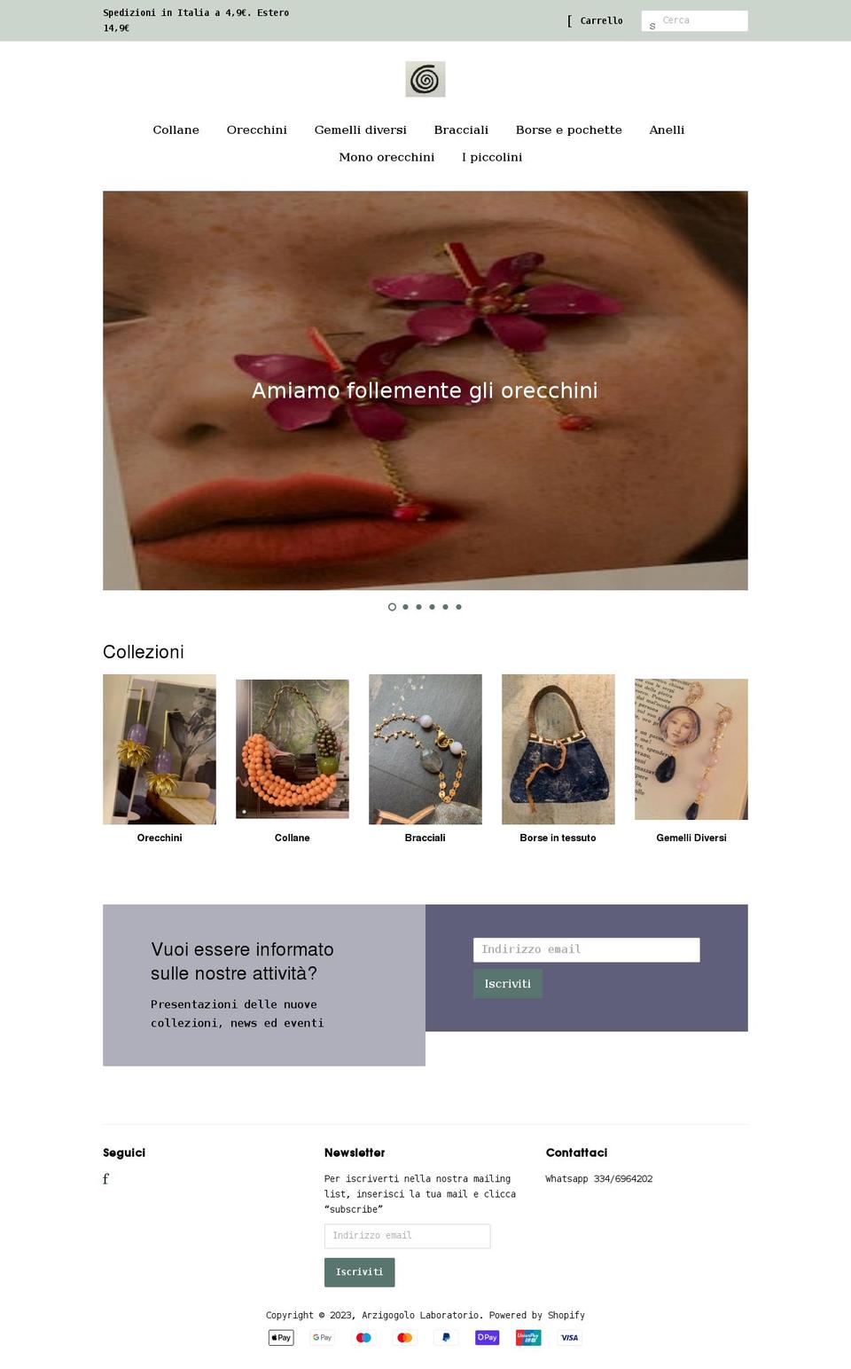 arzigogolo-laboratorio.myshopify.com shopify website screenshot