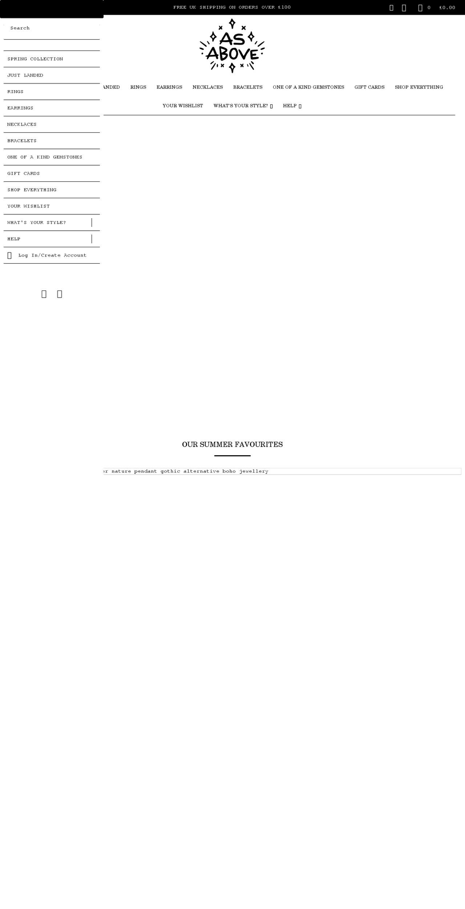 asaboveuk.com — Shopify storefront screenshot