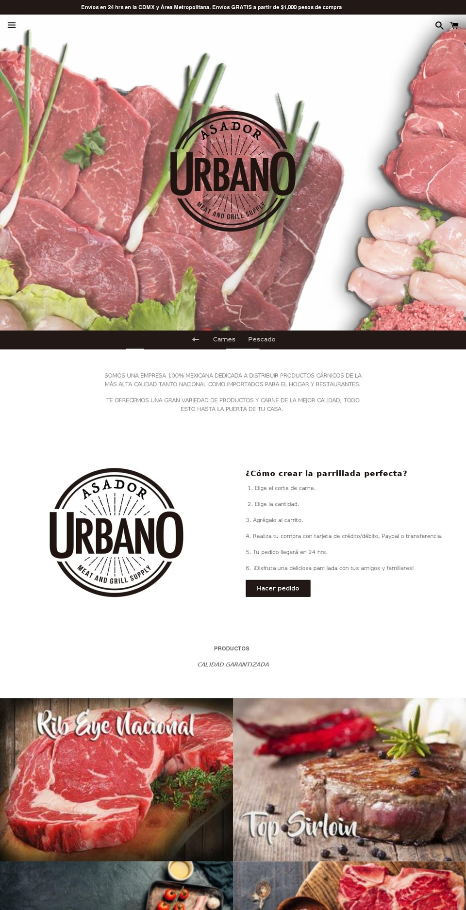 asadorurbano.com — Shopify storefront screenshot
