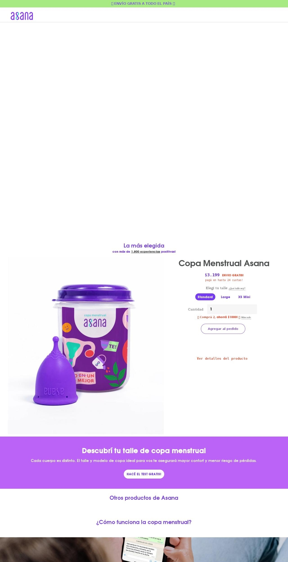 asanacup.com shopify website screenshot