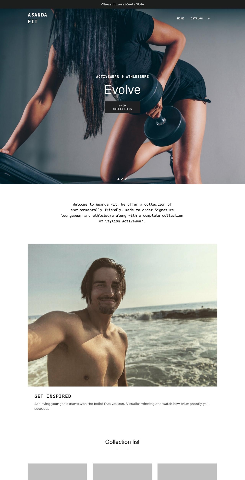 asanda-fit.com shopify website screenshot