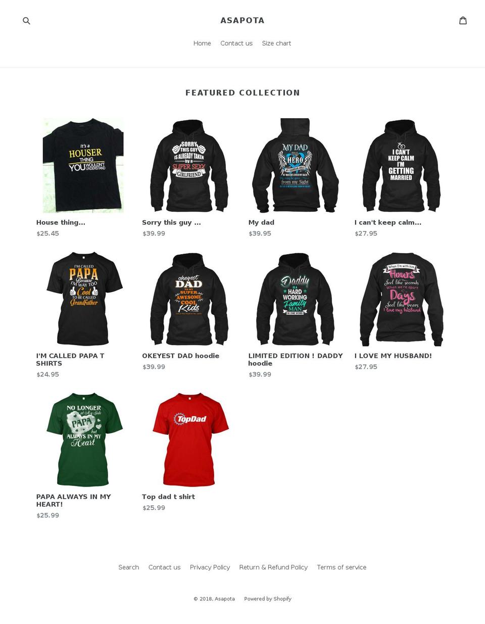 asapota.com — Shopify storefront screenshot