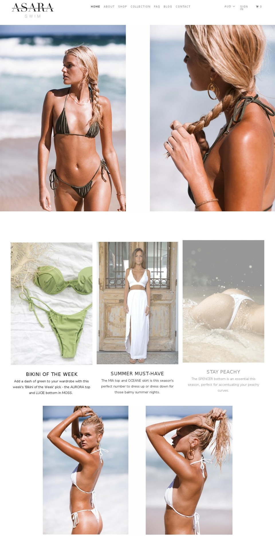 asaraswim.com shopify website screenshot