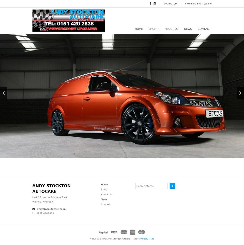 asautocare.co.uk shopify website screenshot