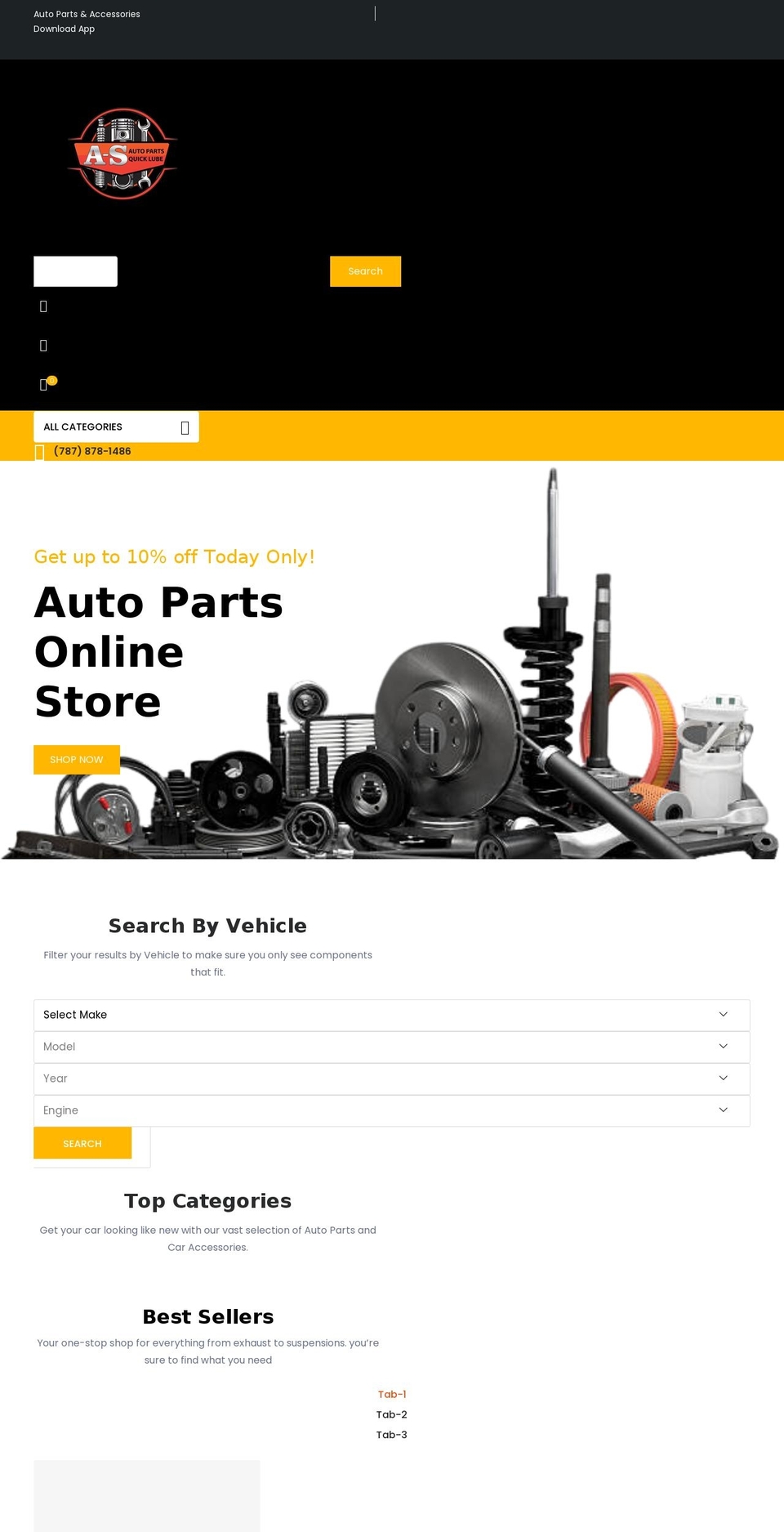 asautopart.com shopify website screenshot