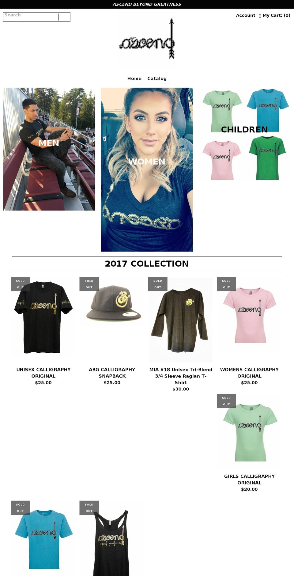 ascendbeyondgreatness.com — Shopify storefront screenshot