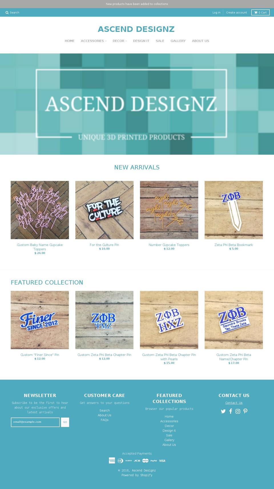 ascenddesignz.com shopify website screenshot