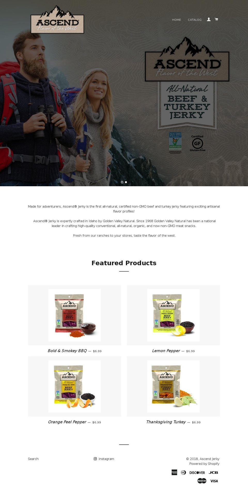 ascendjerky.com — Shopify storefront screenshot