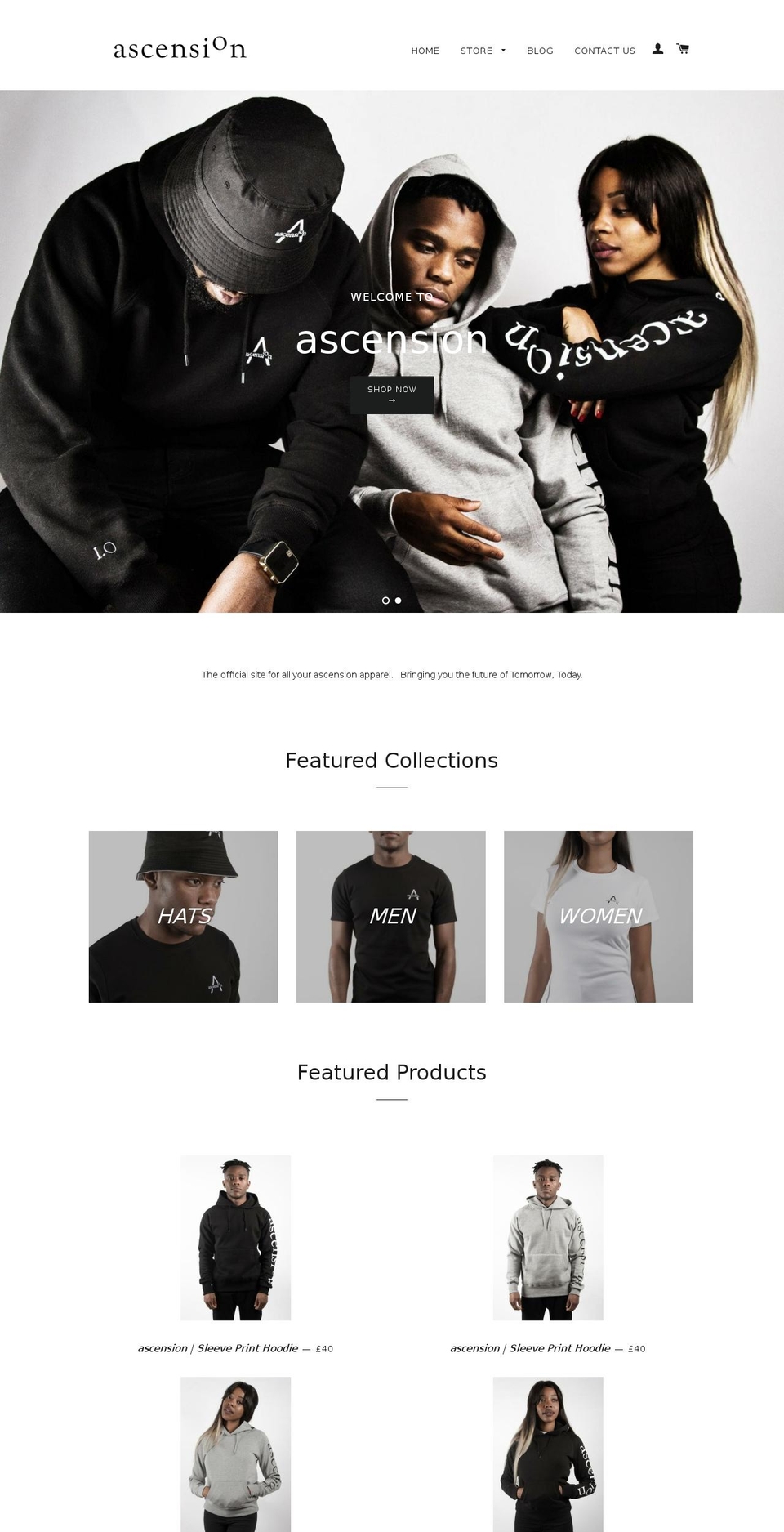 ascensionapparel.co.uk shopify website screenshot