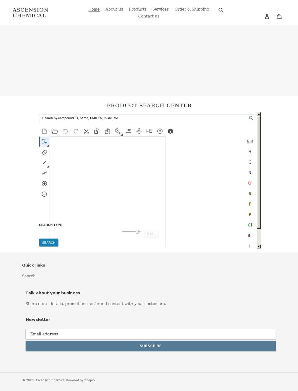 ascensionchemical.com shopify website screenshot