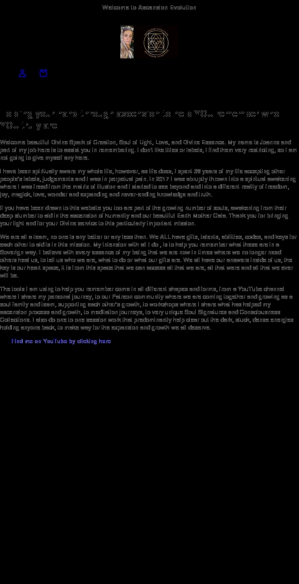 ascensionevolution.com shopify website screenshot