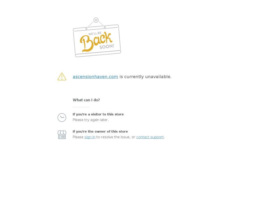 Hosoren Shopify theme site example ascensionhaven.com