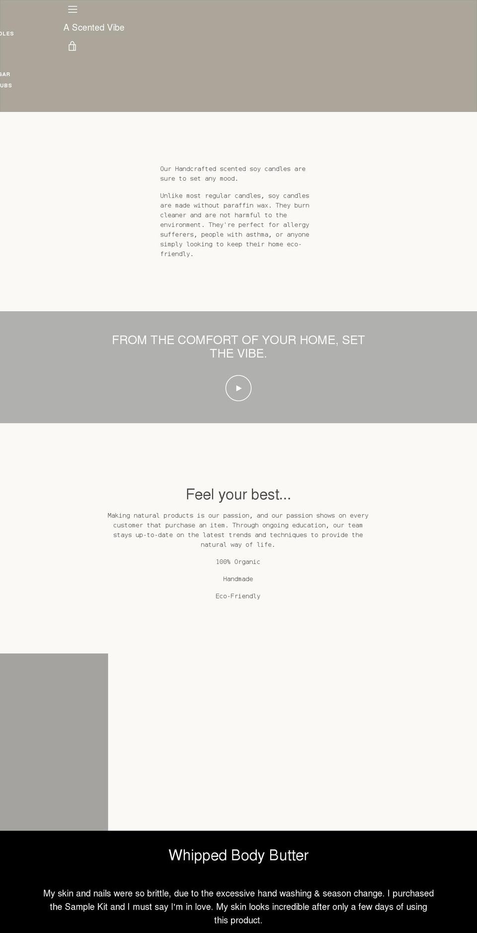ascentedvibe.com shopify website screenshot