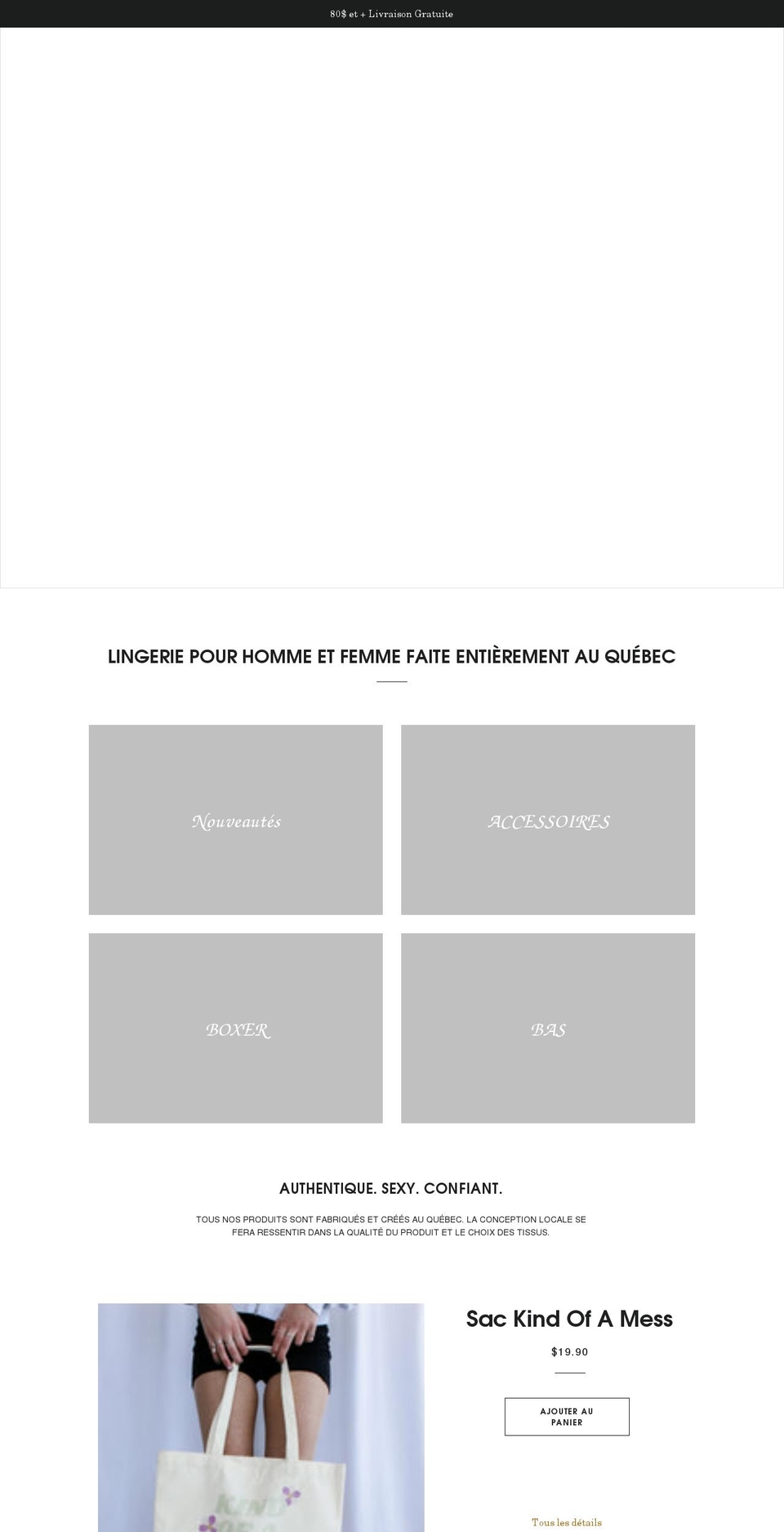 asclingerie.com — Shopify storefront screenshot