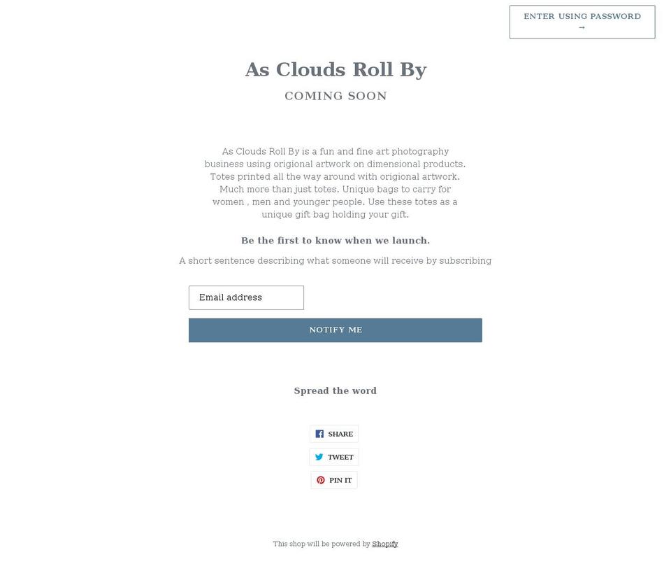 ascloudsrollby.com shopify website screenshot