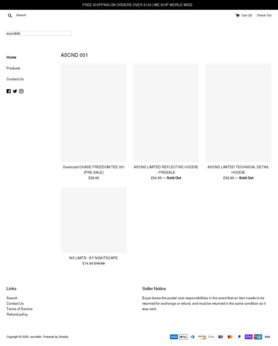 ascnd.co.uk shopify website screenshot