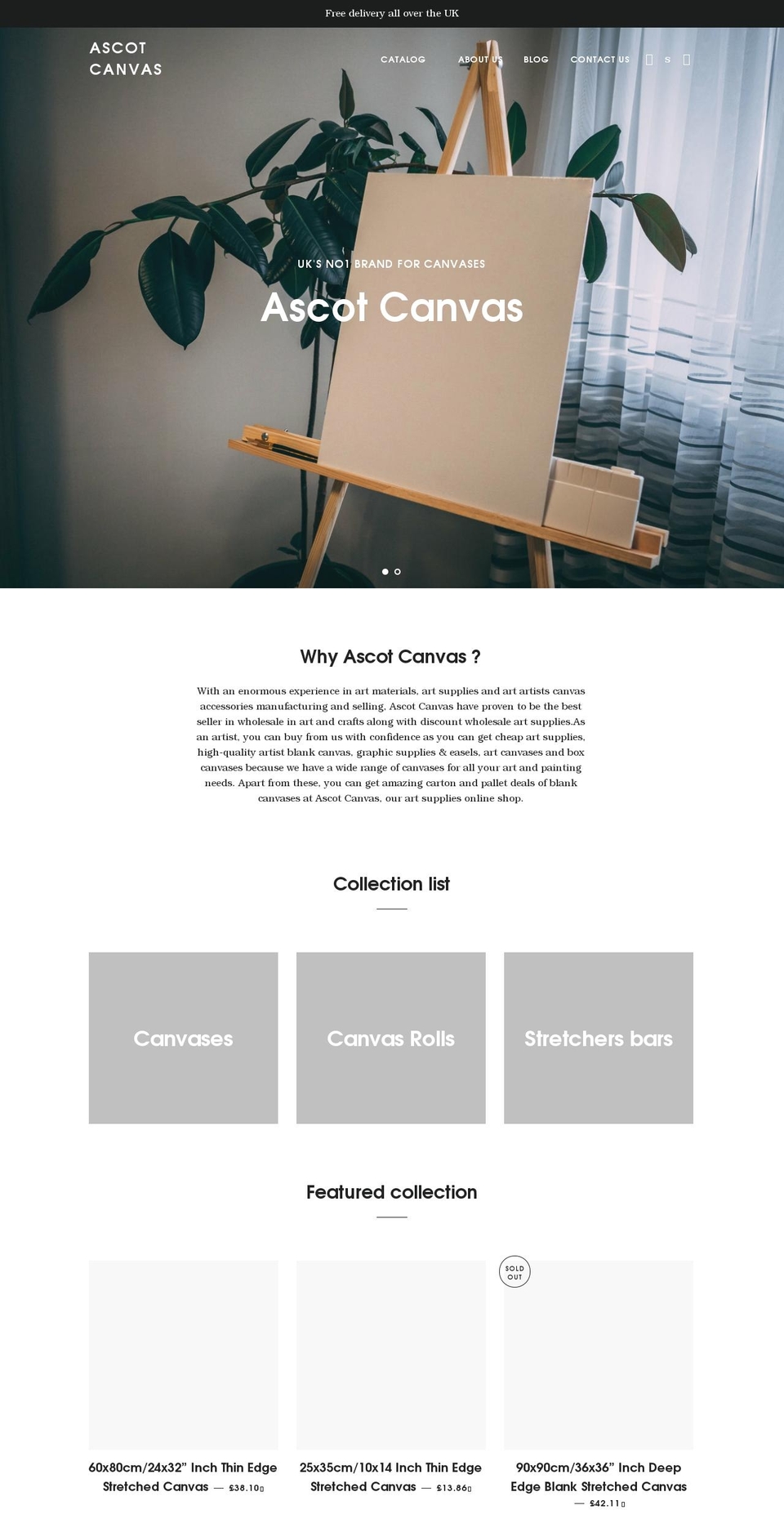 ascotcanvas.com shopify website screenshot