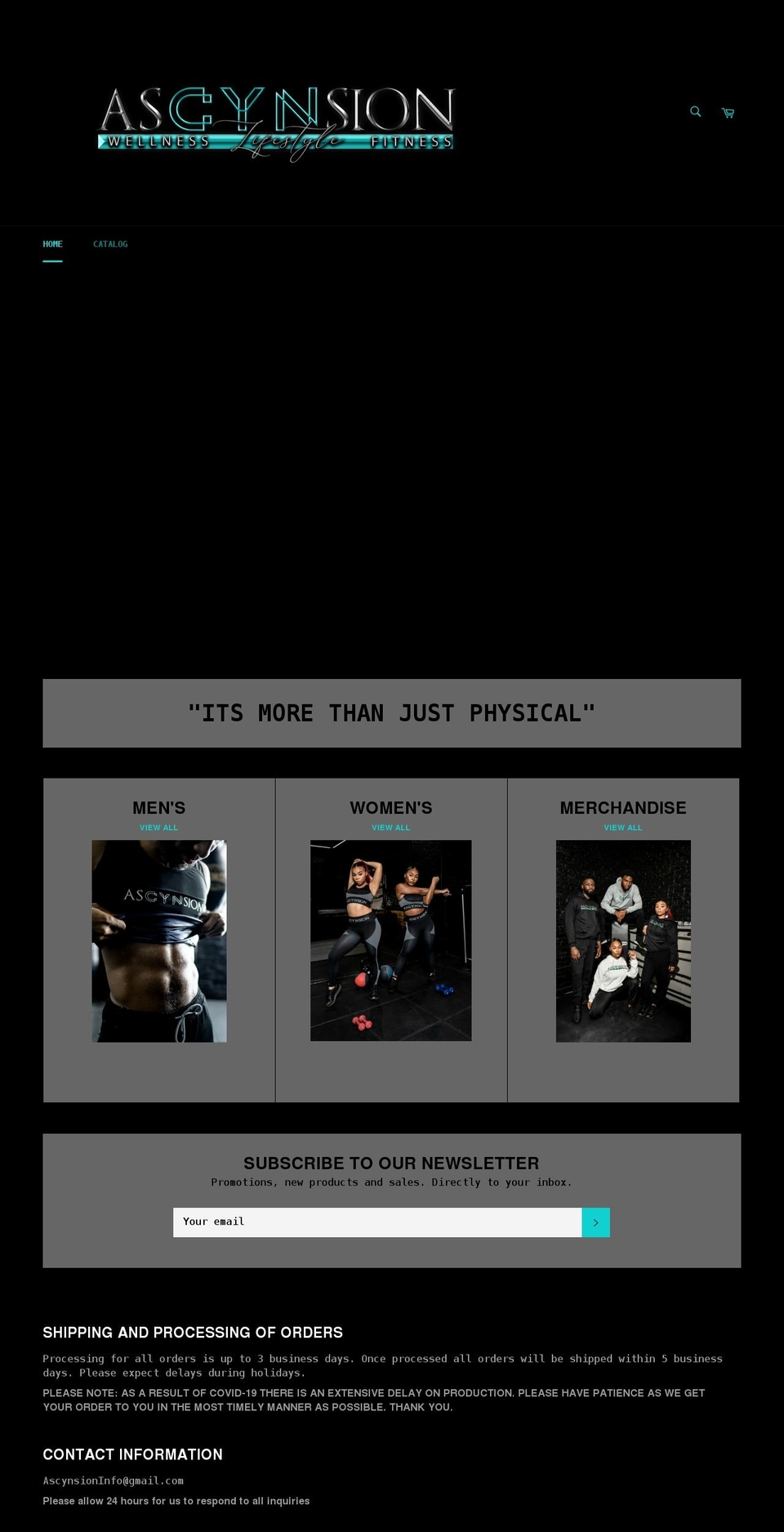 ascynsion.com shopify website screenshot