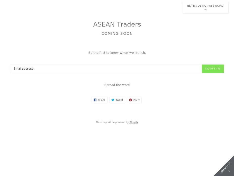 aseantraders.com shopify website screenshot
