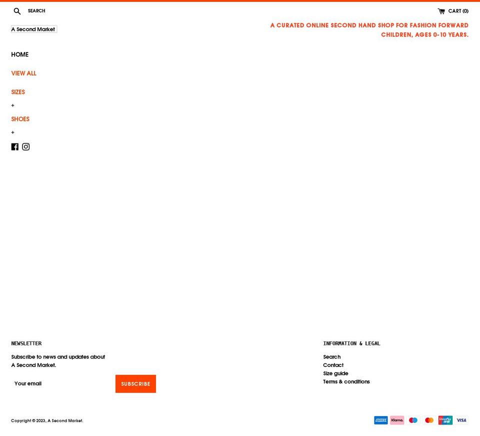 asecondmarket.com shopify website screenshot