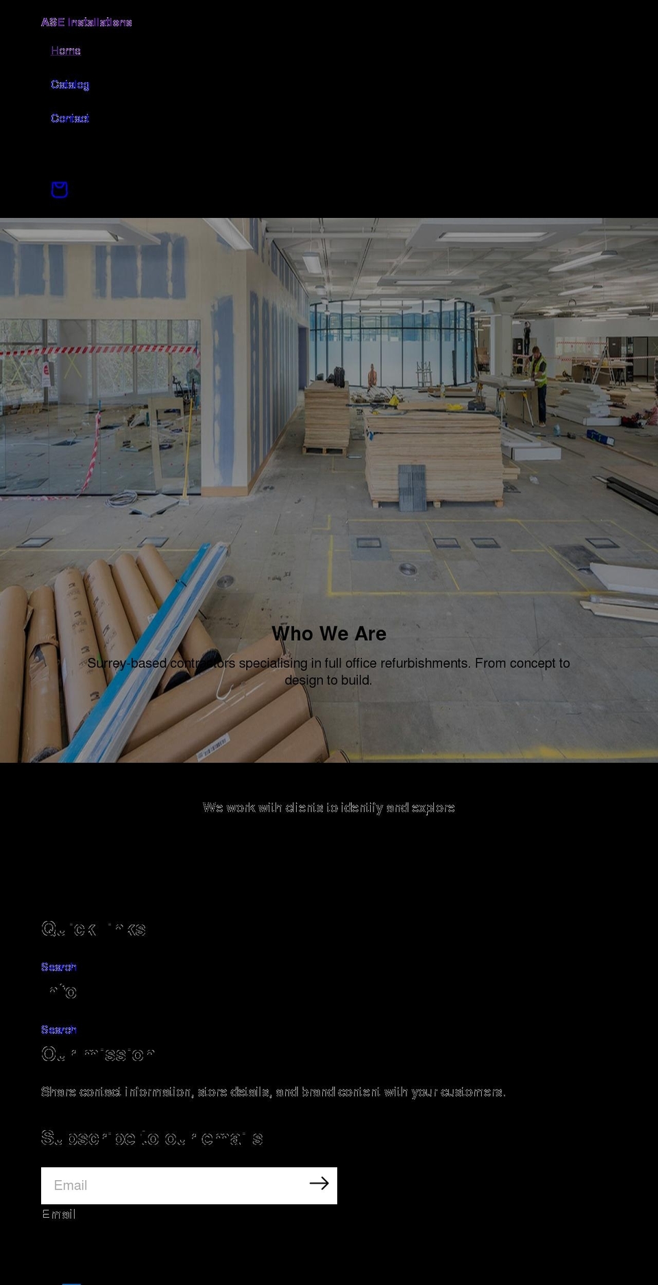 aseinstallations.co.uk shopify website screenshot