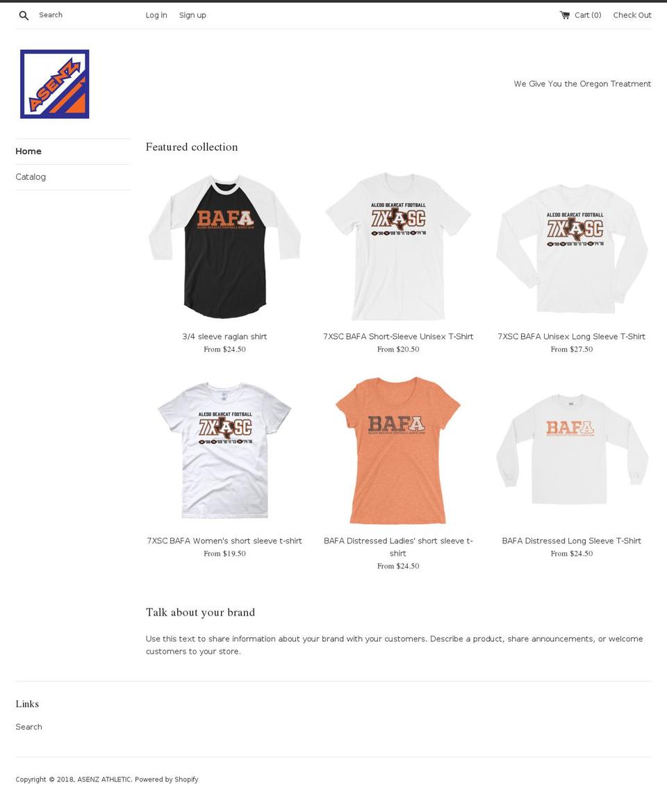 asenzathletic.com — Shopify storefront screenshot