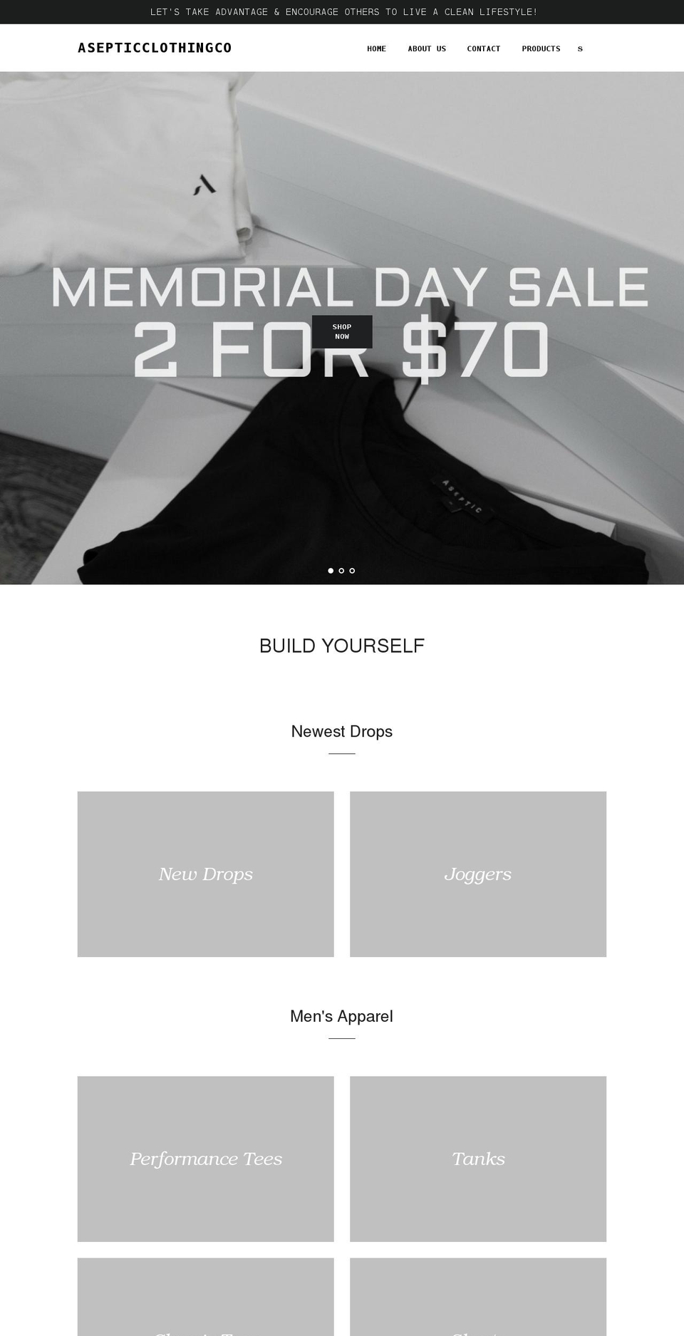 asepticclothing.com shopify website screenshot